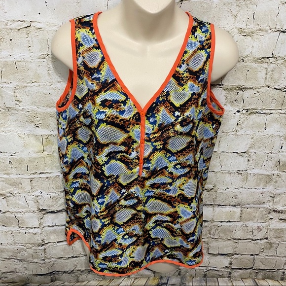 Bar III Tops - Bar III Snake Print Sleeveless V Neck Blouse